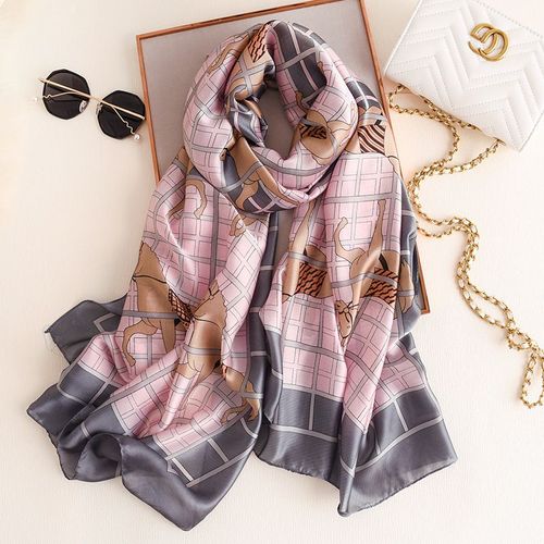 Foulard Femme Longue Protection Solaire Foulard En Soie Chaîne De Portage Simulation Châle En Soie Sarong #Lvg4537