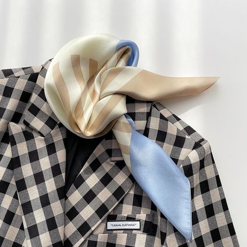 Rayures Et Couleurs 70 Foulard En Soie Petit Carré Femmes Foulard En Soie Mulberry Foulard Chaud #Lvg4658