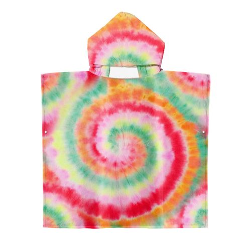Serviette De Plage Avec Capuche, Couverture De Plage Légère, Anti-Sable Et À Séchage Rapide-Motif De Tie-Dye,70x90cm Enfants Lvv3390