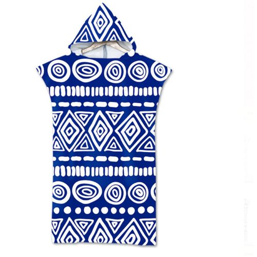 Serviette De Plage Avec Capuche, Couverture De Plage Légère, Anti-Sable Et À Séchage Rapide-Motif De Géométrie,75x110cm Adulte Lvv3422