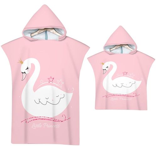 Serviette De Plage Avec Capuche, Couverture De Plage Légère, Anti-Sable Et À Séchage Rapide-Motif De Flamant Rose,70x90cm Enfants Lvv3552