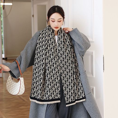Lettre Foulard Femmes Faux Cachemire Épais Foulard Chambre Grand Châle #Lvg4924