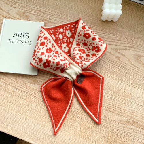 Echarpe En Laine Tricotée À Motif De Petites Fleurs, Décorative, Chaude Et Réversible Pour Femmes. #Lvg4963