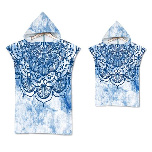 Serviette De Plage Avec Capuche, Couverture De Plage Légère, Anti-Sable Et À Séchage Rapide-Motif De Tie-Dye,75x110cm Adulte Lvv3642