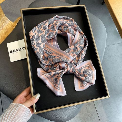 Fausse Soie À Motif De Noix De Cajou Petite Écharpe En Soie Première Décorative Écharpe Chaude De Clavicule Femmes #Lvg5081