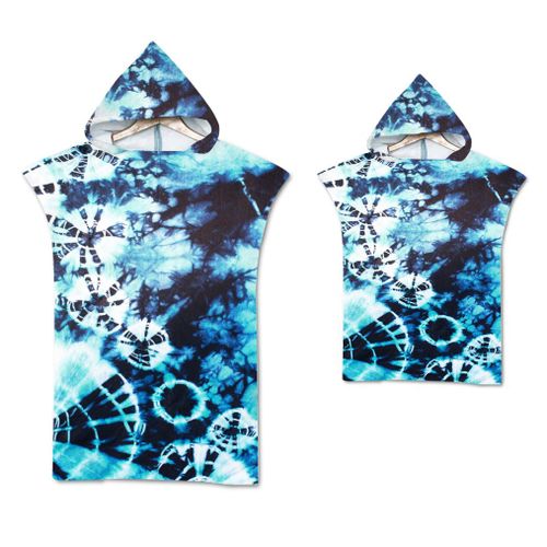 Serviette De Plage Avec Capuche, Couverture De Plage Légère, Anti-Sable Et À Séchage Rapide-Motif De Tie-Dye,70x90cm Enfants Lvv3752