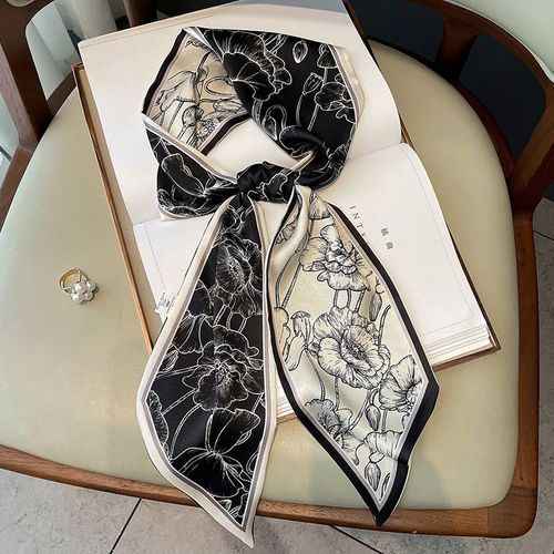Petite Écharpe Chaude En Soie Pour Femmes, Bande Étroite Et Longue, Ceinture Flottante, Sac À Cheveux, Chemise De Vacances. #Lvg5288