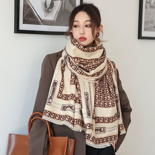 Echarpe Imprimée Imitation Cachemire Écharpe Mi-Longue Chaude Anti-Froid Écharpe Châle Femme #Lvg5315