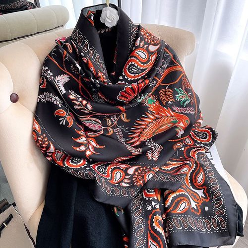 Echarpe En Soie Pour Femmes Châle Solaire Sarong Foulard De Plage Foulard Imprimé #Lvg5359