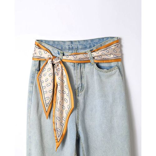 Bande Étroite Et Longue De L'écharpe De Soie Femmes Décoratives Angle Pointu Attaché Sac Ceinture De Taille #Lvg5415