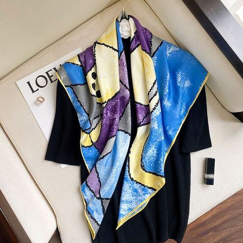 Graffiti Décoré 90 Grand Carré Foulard Femme Décoratif Protection Solaire Châle Sarong Foulard En Soie #Lvg5510