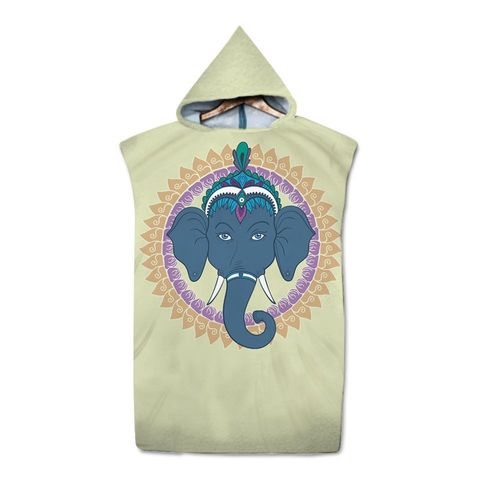 Serviette De Plage Avec Capuche, Couverture De Plage Légère, Anti-Sable Et À Séchage Rapide-Motif De Géométrie,70x90cm Enfants Lvv4163
