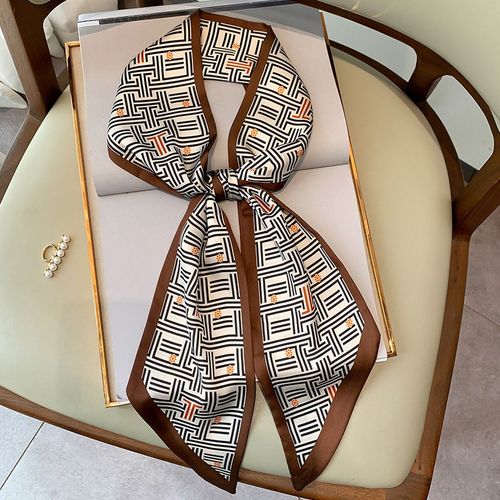 Echarpe En Soie Pour Femmes Bandeau Décoratif Petit Foulard Mince Étroit Long Paquet Flottant Attaché Ceinture De Taille #Lvg5614