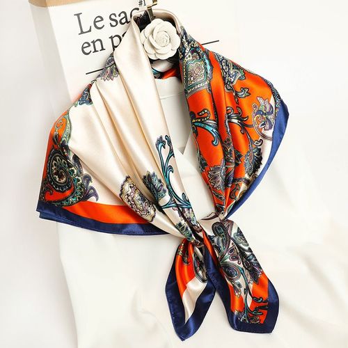 Imprimé 90 Grand Foulard Carré Femmes Satin Protection Solaire Châle Sarong Foulard De Soie Petit Foulard #Lvg5630