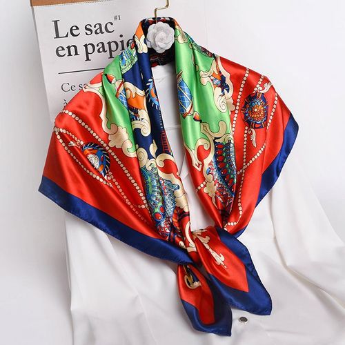 90 Couleur Ding Grand Foulard Carré Femmes Protection Solaire Châle Soie Foulard Sarong Décoration Femme #Lvg5645