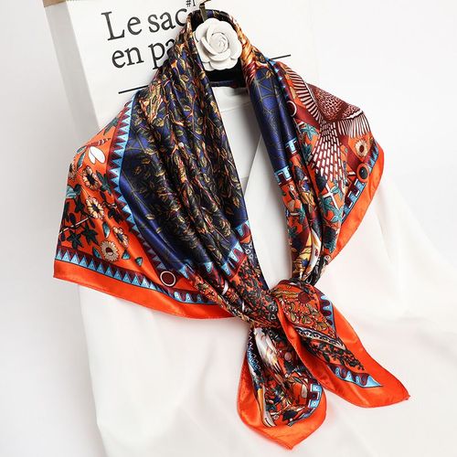 90 Couleur Ding Longue Section Grande Écharpe Carrée Femmes Impression Section Soie Écharpe Décorative Écharpe #Lvg5704