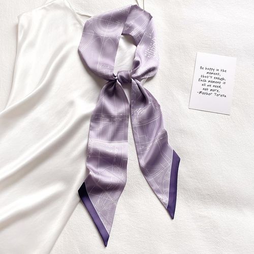 Echarpe Géométrique Fine Et Étroite En Soie Pour Femmes, Ceinture Flottante Longue Et Décorative, Sac Noué À La Taille #Lvg5708