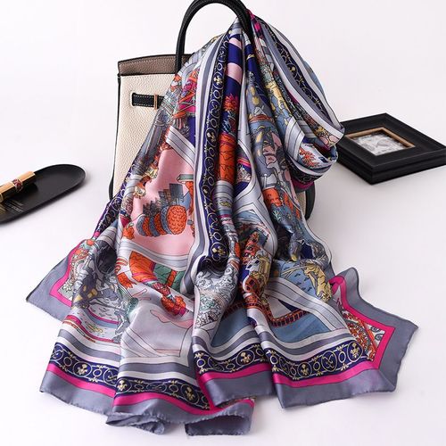 Nouveau Foulard En Satin De Soie Foulard Pour Femmes Châle Imprimé Sarong #Lvg5752