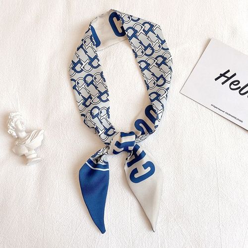 Echarpe En Soie Multifonctionnelle À Lanières Pour Les Femmes Puffy Letter Faux Silk Tie Bag Warm Silk Scarf (Écharpe En Soie Chaude) #Lvg5949