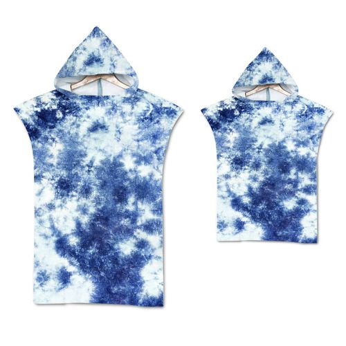 Serviette De Plage Avec Capuche, Couverture De Plage Légère, Anti-Sable Et À Séchage Rapide-Motif De Tie-Dye,70x90cm Enfants Lvv4603