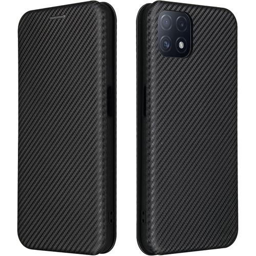 Couverture De Boîtier De Téléphone Pour Oppo A72 5g / A73 5g Etui De Luxe Fibre De Carbone Pu Et Tpu Hybride Boîtier Hybride Protable Production Housse À Rabat Antichoc Pour Oppo A72 5g / A73 5g