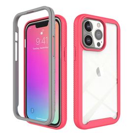 Coque Pour Iphone 12 Pro Max Antichoc Housse Avec Protection Écran, 360 Degrés Téléphone Case Double Face Bumper Portable Intégrale Etui - Rouge