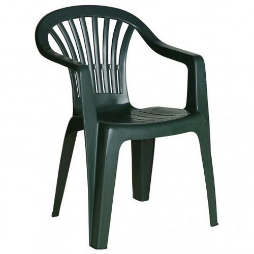 Silla Respaldo Bajo Resina Monobloc Color Verde Modelo Lyra
