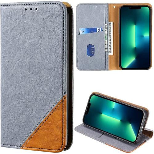 Coque De Téléphone Samsung Galaxy A53 5g, Étui Portefeuille En Cuir À Rabat Magnétique, Étui De Béquille, Étui De Protection Antichoc Pour Samsung Galaxy A53 5g-Gris