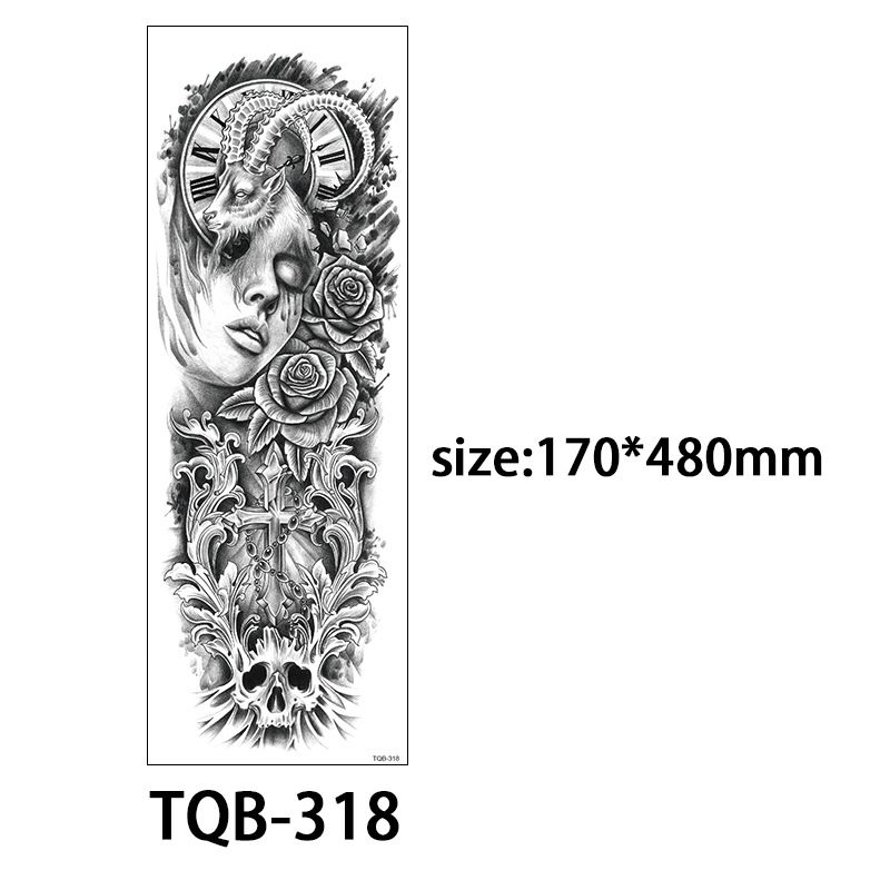 12pcs Autocollant De Tatouage De Bras Complet Autocollant De Tatouage De Grande Image De Bras Complet Autocollant De Tatouage De Bras De Fleur M9376 