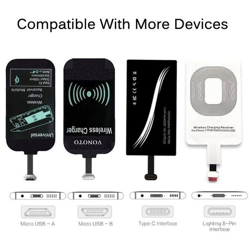 Chargeur Sans Fil Qi Pour Iphone/ Samsung/ Huawei/ Xiaomi, Micro-Usb/ Type-C
