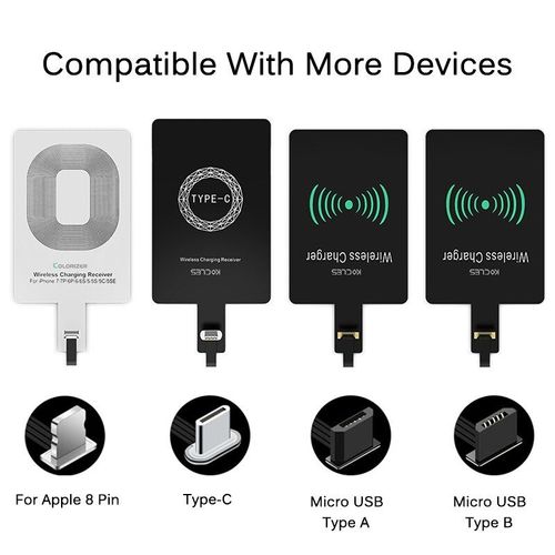 Chargeur Sans Fil Qi Pour Iphone/ Samsung/ Huawei/ Xiaomi, Micro-Usb/ Type-C