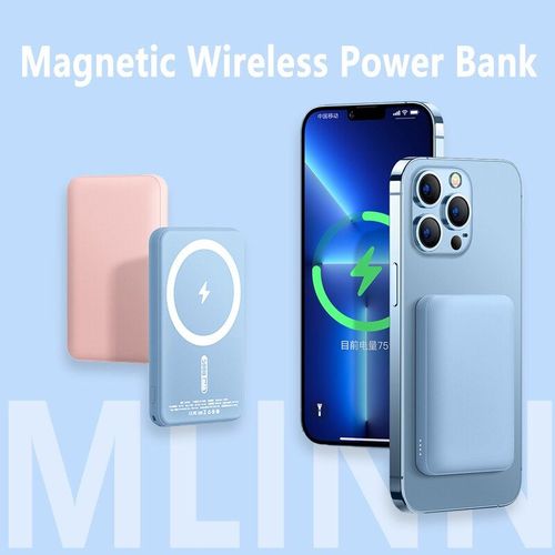 2021 Nouvelle Batterie Externe Sans Fil Magnétique 5000mah Charge Rapide Pour Iphone 12 13 Pro Max Chargeur Mobile Portable Externe