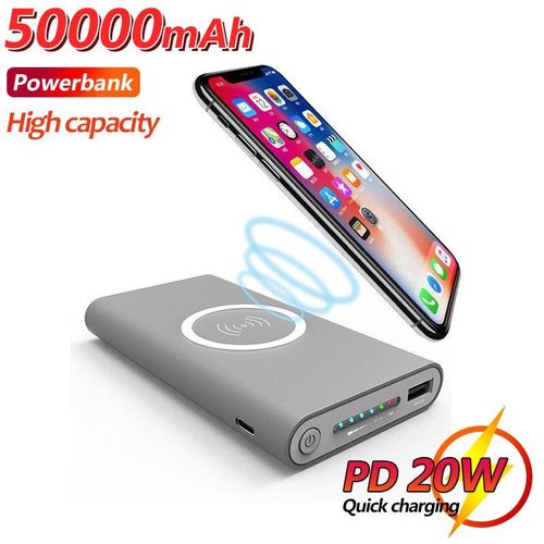 Batterie Externe, 50000 Mah, Chargement Sans Fil Qi, Chargement Rapide Pour Xiaomi, Samsung, Iphone