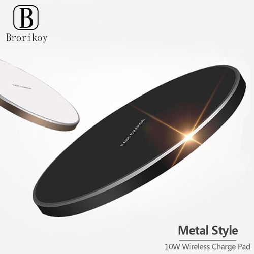 Chargeur Sans Fil 10w Ultra-Mince Doublé De Métal Qi Charge Rapide Led Rétroéclairage Respirant Pour Iphone 11 ...
