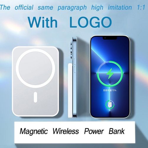 5000mah 1:1 Batterie Externe Magnétique Sans Fil Pour Iphone 12 12promax Pour 13 Mini Chargeur Batterie Externe Batterie Externe