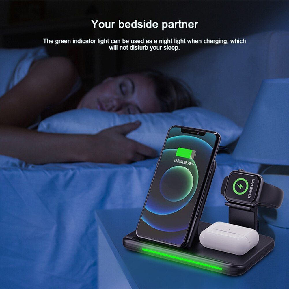 Chargeur sans fil 15W, station de charge 3 en 1, chargeur sa... - 4