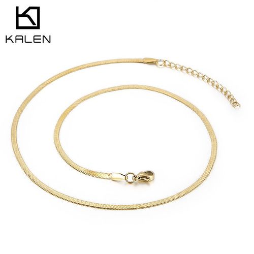 Chaîne Créative Avec Chaîne Collier En Acier Titane Chaîne En Os De Serpent Femmes Lvn044