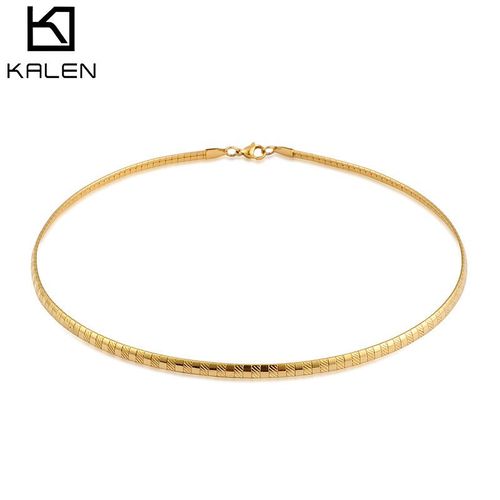 Des Colliers Courts Pour Femmes En Acier Au Titane De 4 Mm Sont Disponibles Lvn058