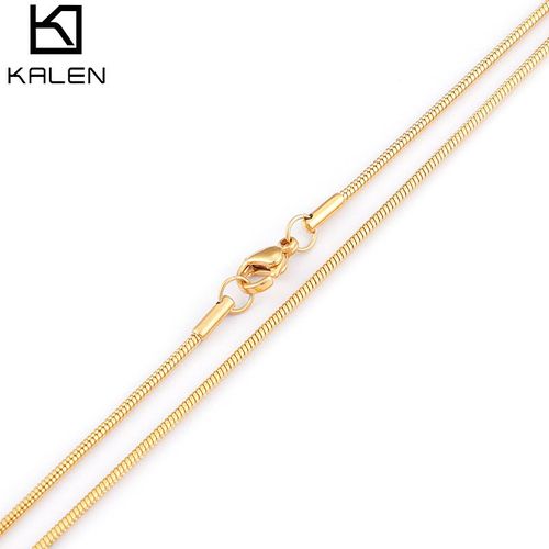 Collier Pour Homme Et Femme En Acier Inoxydable Chaîne En Os De Serpent Rond En Acier Titane Avec Chaîne Lvn156