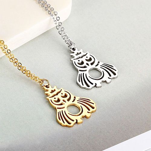 Collier De Petit Animal De Décrochage Collier De Hibou En Acier Au Titane Créatif Lvn131