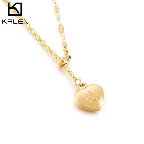 Collier Pendentif Amour Créatif Et Élégant Rétro Grand Collier En Acier Titane Design En Forme De Coeur De Pêche Pour Les Femmes Lvn231