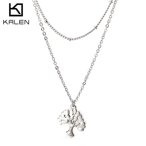 Collier En Acier Inoxydable Double Couche Petit Pendentif Multi-Formes Pour Hommes Et Femmes Lvn293
