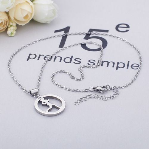 Running Collier Femme Acier Titane Fitness Sport Lvn310