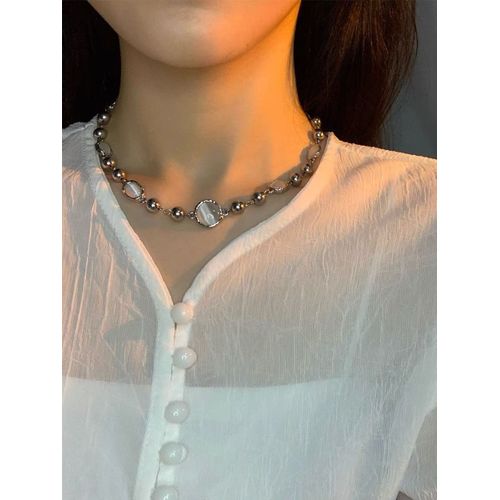 Collier De Chaîne D'opale De Pierres Précieuses Sensibles Collier De Chaîne De Clavicule En Cristal Ins Féminin Lvn525