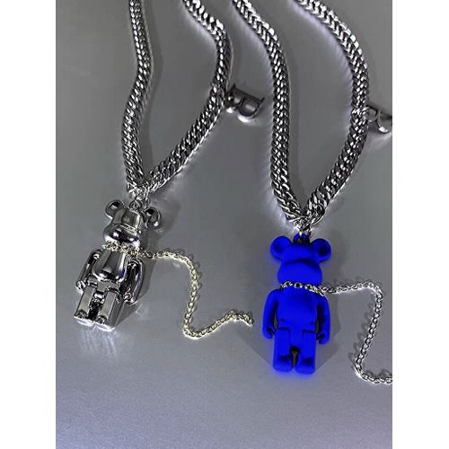 Yyds Klein Collier Ours Bleu Femme Ins Hip Hop Homme Chaîne De Chandail À La Mode Lvn516
