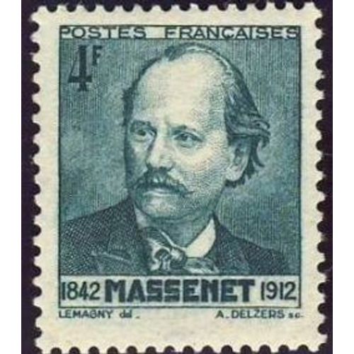 Timbre France 1942 Neuf Jules Massenet (1842-1912) 4f Yt545