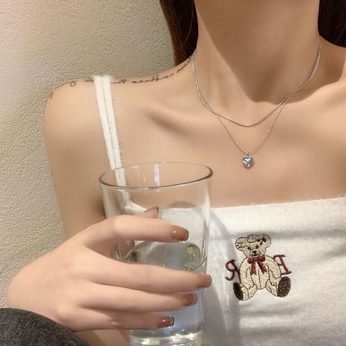 Collier Pendentif En Pierre De Lune Amour Collier Chaîne Clavicule Femme Lvn704