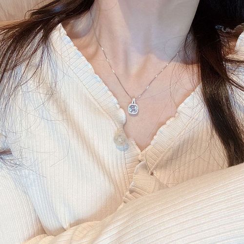 Collier Pendentif Diamant Carré Collier Clavicule Tendance Femme Lvn822