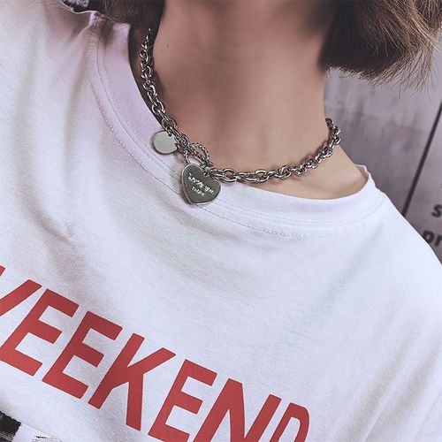Punk Métal Clavicule Chaîne Collier Femme Tendance Cool Beau Ins Pendentif Hip Hop Lvn878