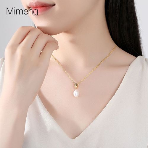Rétention De Couleur Titane Acier Kc Or Collier De Perles Collier De Chaîne De Clavicule Pour Femme Chaîne De Chandail Lvn951